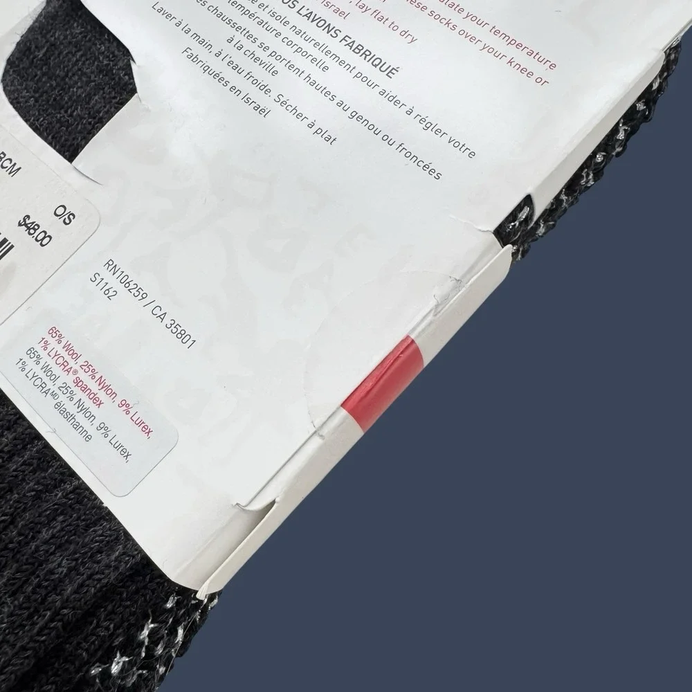 NEW - LULULEMON Ater Asana Sock Wool Heather Black Women's 6-9